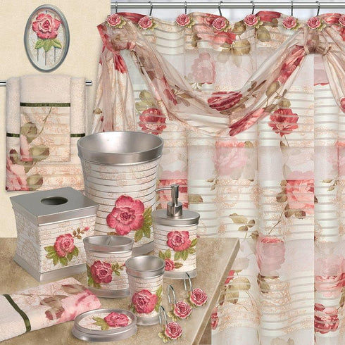 Popular Bath Contour Bath Rug, Madeline Collection, 23" x 10.5", Beige/Pink...