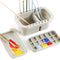 Multi-Use Paint Brush Basin with Brushes Holder,Washer,Trays,Palette Box-Artist Cleaner Cup for Watercolor Oil Acrylic Gouache Painting with Lid...