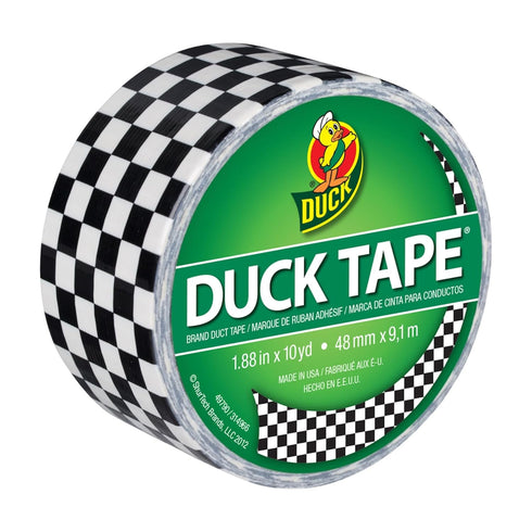 Duck Brand Duck Printed Duct Tape, Checker, 1.88 Inches x 10 Yards, Single Roll (280410)...