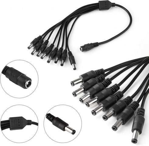 12V 7A CCTV Surveillance Video Power Supply Adapter + 1 to 8 Power Splitter & 110~240V AC 2.1mm Plug for Security Camera?LED Strip Light...