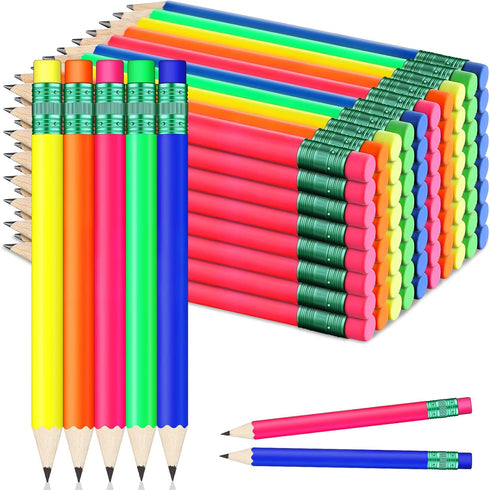 80 Pcs Mini Pencils with Eraser Golf Pencils 2 HB Half Pencils 4 Inch Half Pencils Hexagon Pre-sharpened Color Pencils for Bridal Wedding Classroo...