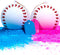 Winsharp Gender Reveal Baseball Set - 2 Balls - Pink and Blue Exploding Gender Reveal Ball with Powder, Baseball Or Bows Party Supplies Decoration...