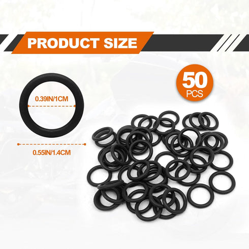 50Pcs 11105 O-Ring Oil Drain Plug, Motorcycle Drain Plug Rubber Transmission Drain Plug, Compatible with Harley Davidson - Black...