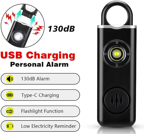Tactical Scorpion Gear A1 Self Defense 140dB Personal Alarm w Light for Security USB Charge...