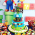Black Glitter Mario Cake Topper Happy Birthday Cake Decoration Video Game Themed Kids Boys Birthday Party Supplies...
