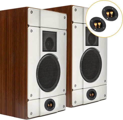 2 Pcs Black Speaker Box Terminal Cup 3 Inch 2-Way Spring Loaded Jacks Speaker Wire Connector Binding Post Cup Connector Subwoofer Plug for Speaker...