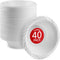 Stock Your Home (40 Pack) 12 oz Elegant White Plastic Bowls for Parties Small Disposable Bowl for Fancy Dinner or Cocktail Party, Soup and Salad, ...