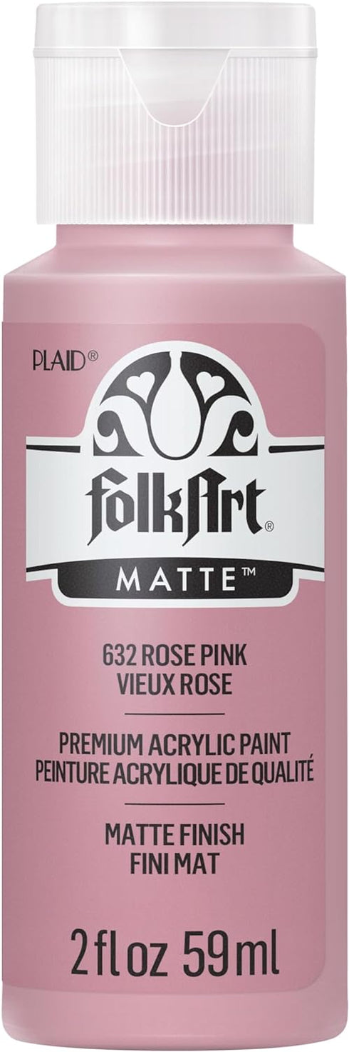 FolkArt Acrylic Paint in Assorted Colors (2 oz), 632, Rose Pink...