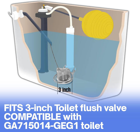 2 PCS Toilet Flappers Replacement Compatible for GA715014-GEG1 (Transparent), Toilet Flapper 3 inch with Stainless Chain and Hook - Gerber Toilet ...