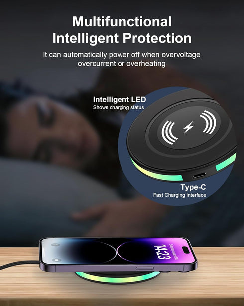 2Pack 15w Phone Wireless Charging Pad for Google Pixel 8 8 Pro 7 pro 7a 7 6 pro, QI Wireless Charger Station Cargador Inalambrico for Android Sams...
