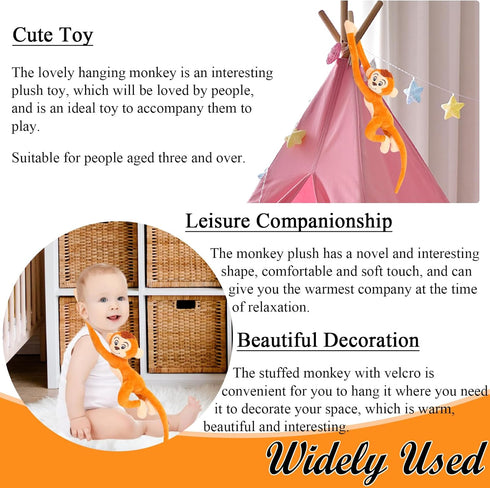 35.4" Hanging Monkey Stuffed Animals Plush Cute Brown Monkey Toy for Kids Adults...