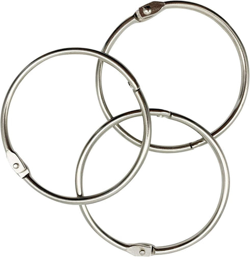 3Inch (12 Pack) Loose Leaf Binder Rings, Nickel Plated Steel Binder Rings, Keychain Key Rings, Metal Book Rings, Silver, for School, Home, or Offi...