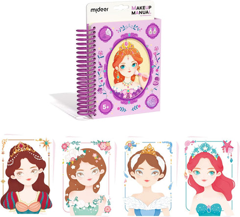MiDeer Fashion Design Sketchbook with Watercolor Painting, Princess Dress-up Activity Book with Stencils and Stickers, Make-Up Fashion Designer Ki...
