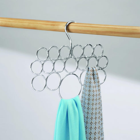 iDesign Axis Metal Loop Scarf Hanger, No Snag Closet Organization Storage Holder for Scarves, Men's Ties, Women's Shawls, Pashminas, Belts, Access...