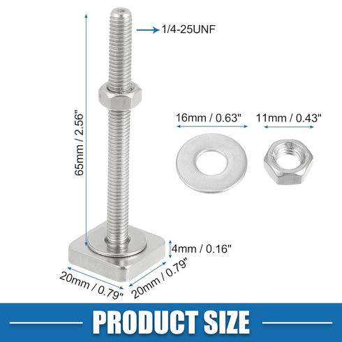 Car Roof Rack T Shaped Slot Bolt M6 W/Nuts Washer T Shaped Track Bolts Roof Rack Cargo Carrier Bolt Accessories Stainless Steel (Pack of 4)...