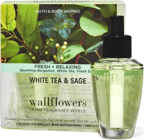 Wallflowers Bath Body Works Fragrance Refill Bulb 2 Pack White Tea & Sage...