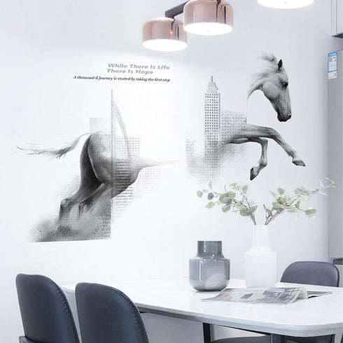Horse Wall Decals Wall Stickers Peel and Stick Removable Decal Stick DIY Wall Art Murals Home Wall Decor for Bedroom Living Room Classroom Office ...