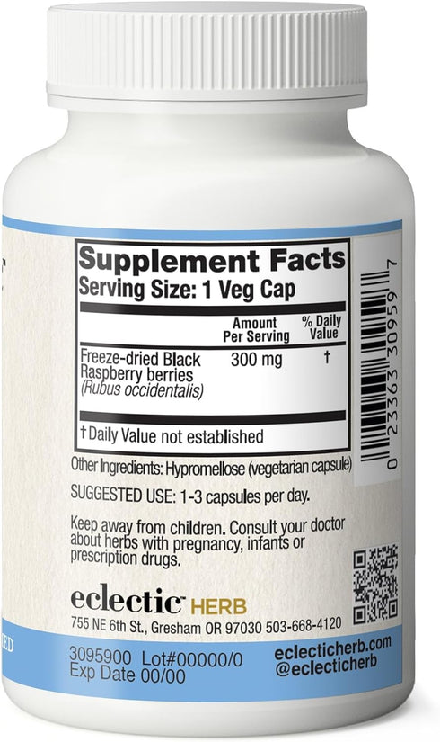Eclectic Herb - Black Raspberry Capsules | Vegan Superfood Supplement | Nutrition, Vitamins + Minerals | Antioxidant + Immune Support | Organic, N...