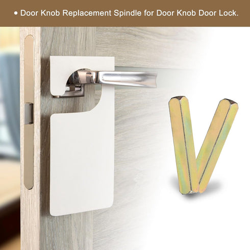 uxcell 2Pcs Door Knob Spindle, Spare Door Handle Spindle Bar, 55mm Long Door Spindle Replacement Door Handle Parts, Gold...