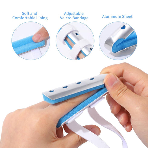 Finger Splint, 3PCS Finger Brace Joint Stabilizer for Broken Finger Straightening Arthritis Knuckle Immobilization with Soft Foam and Ventilation ...