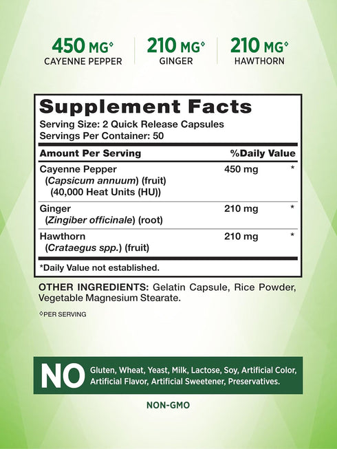 Nature's Truth Cayenne Pepper Capsules | 40,000 HU | 100 Count | with Ginger Root | Non-GMO & Gluten Free Supplement...