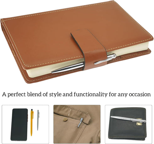 2-Pack Mini Pens with 5 Pen Refills & Pen Pouch - Rotating Refill Mechanism Metal Pocket Pen,Only 100mm in Size EDC Retractable Pens for Note Taki...