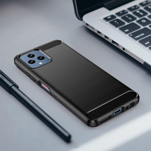 for T-Mobile Revvl 6X 5G (2023) phone case: shockproof phone case - anti drop protection phone case shock absorption flexible TPU carbon fiber pro...