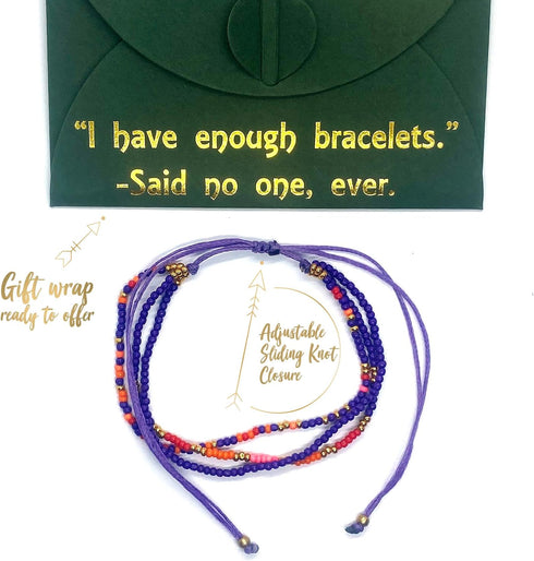 Beaded Bracelet, Friendship Bracelet, Waterproof Strings, can also be worn as an Anklet, Aesthetic Jewelry for Women and Teenagers, Trendy Gifts...