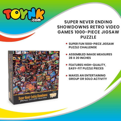 Toynk Super Never Ending Showdowns Retro Video Games 1000-Piece Jigsaw Puzzle for Adults, Kids, Interactive Brain Tease Toys & Games, Home Activit...