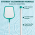 Pool Skimmer - Pool Net with 5 Section Pole, 60 inch Pool Skimmer Net with Pole Total Length, Pool Nets for Cleaning, Fine Mesh Net Pool Skimmer N...