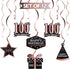 LINGTEER Happy 100th Birthday Decorations - 12 Pcs Birthday Black & Rose Gold Foil Swirls Streamer Set,Cheers to 100 Years Old Bday Party Gift Dec...