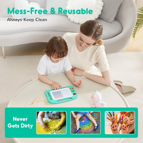 SGILE Magnetic Drawing Board for Kids, Colorful Erasable Doodle Board with Magnet Pen, Painting Sketch Pad with Three Stamps, Travel Toy, Birthday...