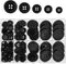 100Pcs Resin Sewing Buttons Premium 4-Hole Craft Buttons Eco-Friendly Round Black Button 5 Sizes Flatback Button for DIY Craft Holiday Decorations...