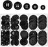 100Pcs Resin Sewing Buttons Premium 4-Hole Craft Buttons Eco-Friendly Round Black Button 5 Sizes Flatback Button for DIY Craft Holiday Decorations...
