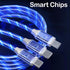 3 in 1 Led Charging Cable 66W Flowing LED Light Up Phone Charge Cable Light up Charger Fast Charing Cord Durable TPE Fast Charging Cord for Most C...