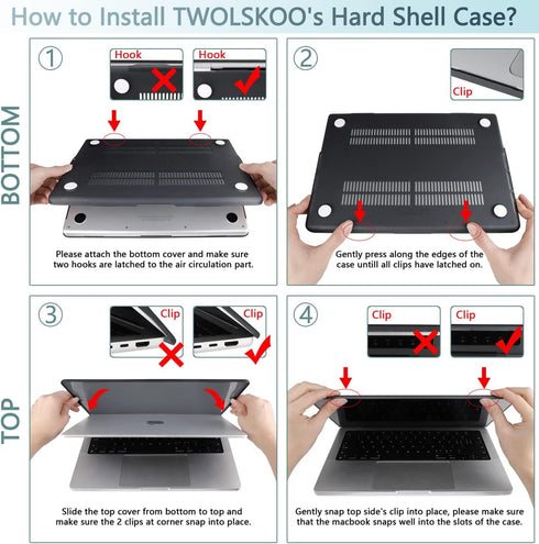 TWOLSKOO Compatible with MacBook Pro 14 inch Case 2023 2022 2021 Release M2 A2779 M1 A2442 Pro/Max Chip with Touch ID, Plastic Hard Shell Case & K...