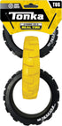 Tonka Rubber 3-Ring Tug Dog Toy, Lightweight, Durable and Water Resistant, 10.5 Inches, for Medium/Large Breeds, Single Unit, Yellow/Black...