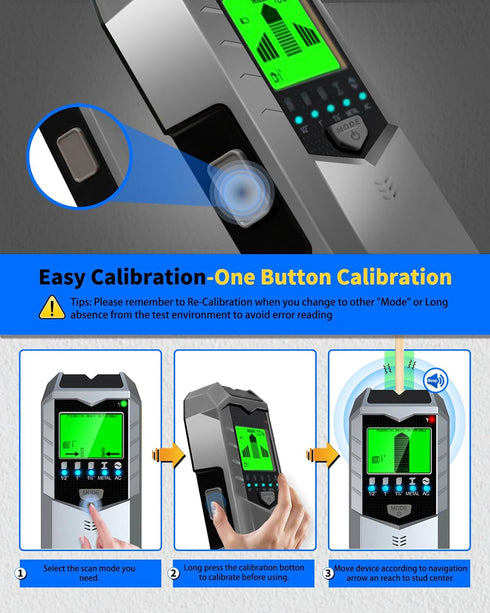 Stud Finder Wall Scanner, 5 IN 1 Upgraded Accuracy LCD Display Wall Wood Metal Stud Finder Detector, Stud Sensor Beam Finder for Center and Edge o...