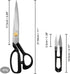 Fabric Tailor Scissors and Thread Snipper – 11 Inch Razor Sharp Stainless Steel for Sewing, Dressmaking & Knitting Needs – Durable Black Shears fo...