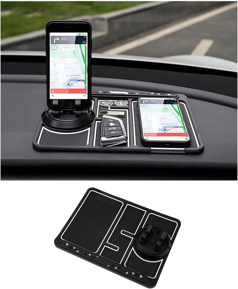 Non-slip Phone Pad for 4-in-1 Car, 2023 New Cool Glow in the Dark Car Dashboard Phone Mat with Temporary Car Parking Card Number Plate and Aromath...