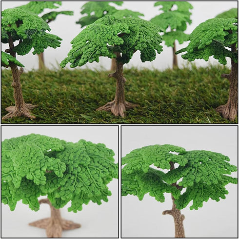 NUOBESTY Micro Landscape Decorations 3Pcs Miniature Cypress Tree Models Artificial Pine Tree Cypress Models Train Railways Architecture Landscape ...