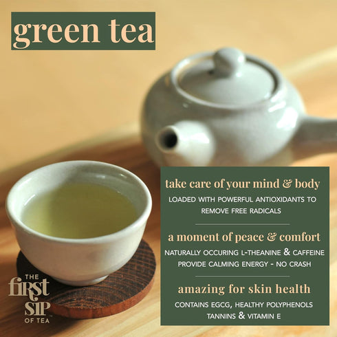 Flowery Jasmine Tea, Green Tea Bags, Pure Leaf Flower Blossoms, Natural, No Artificials, Hot & Iced - 16 Cups | The Spice Hut, First Sip of Tea...
