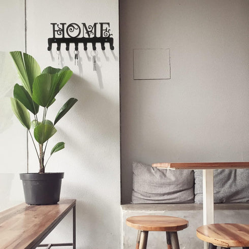Key Holder with 8 Hooks and Black Glossy Finish Perfect for Entryway Key Organization Kitchen or House Decor Key Holder for Wall Key Rack Perfect ...