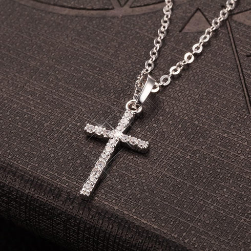 Classic Cross Pendant Chain Necklace Bling Rhinestone Crystal Cross Pendant Necklace for Woman Men Party Gifts Jewelry...