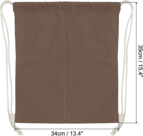 PATIKIL Cotton Drawstring Bags, Cotton Drawstring Backpack Foldable Sports Gym Bags for Women Men Gym Sports Trip, Brown...