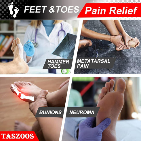 Toe Separators, (3 Pairs, Blue)Toe Spacers, With Soft & Breathable Metatarsal Pads, For Straighten Overlapping Toes, Realign Crooked Toes, Hammer ...