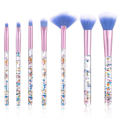 Makeup Brushes Set Crystal Handle, 7 Pcs Clear Crystal Face Powder Eye Shadow Concealer Highlight Make Up Brushes Tool Kit for Girls Teen Gift...