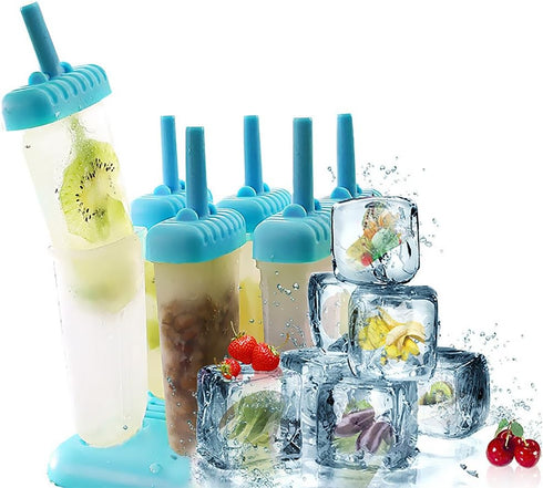 Popsicles Molds, Ozera Set of 6 Reusable Ice Pop Molds, Durable Popcical Molds Popsicle Maker Trays for Popsicles Making, Come with Funnel & Clean...
