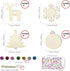 Hidreas 40 Pcs Wooden Ornaments Unfinished Christmas DIY Ornaments Craft Kit, Christmas Wood Ornaments with Bells, Wax Rope and Rhinestone Sticker...