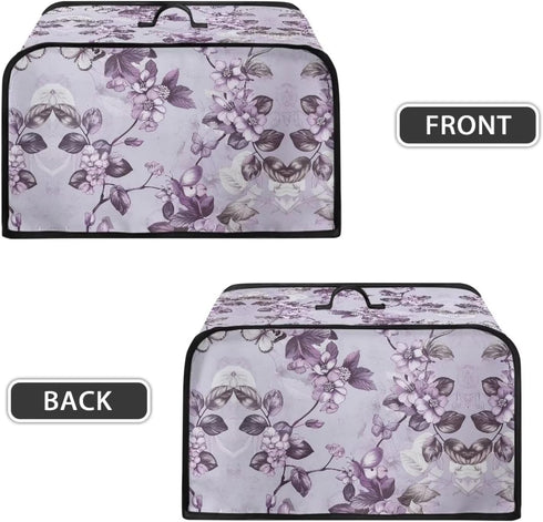 Purple Flower Slow Cooker Dust Cover Oval 6-8 Qt Dust Proof Convenient...